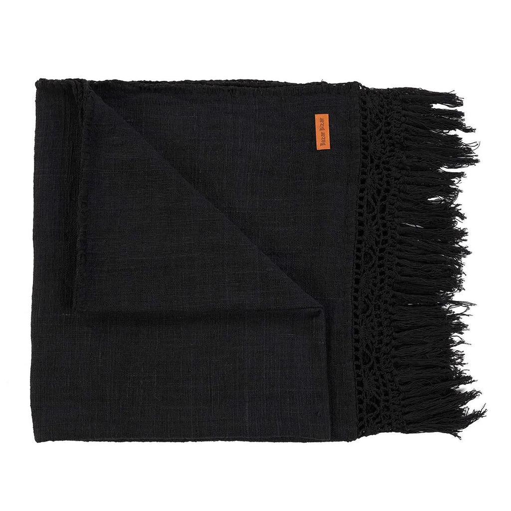 Gypsy Bed Throw - 122 x 260 cm, Black