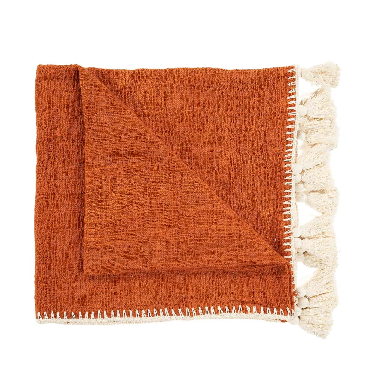 Stitch Bed Throw - 126 x 246 cm, Terracotta