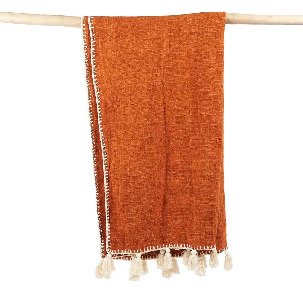 Stitch Bed Throw - 126 x 246 cm, Terracotta