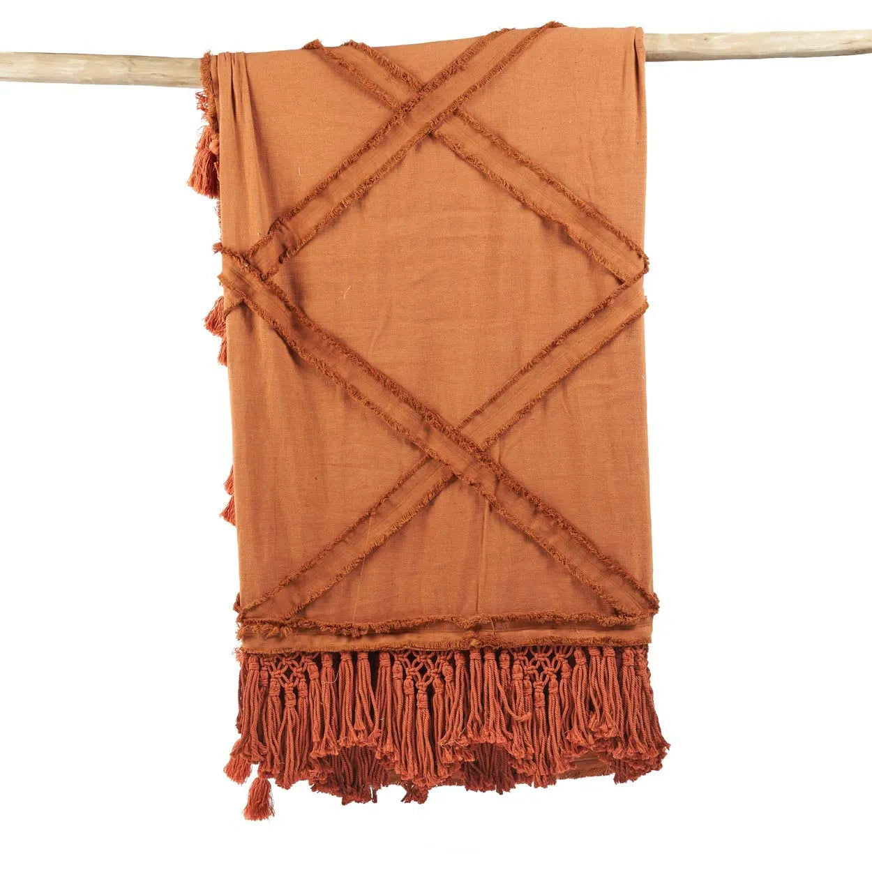 Berber Bed Throw  - 240 x 300 cm, Terracotta