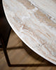 ERIE WOOD IVORY round dining table, marble top, Ø 140