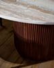 ERIE WOOD IVORY round dining table, marble top, Ø 140