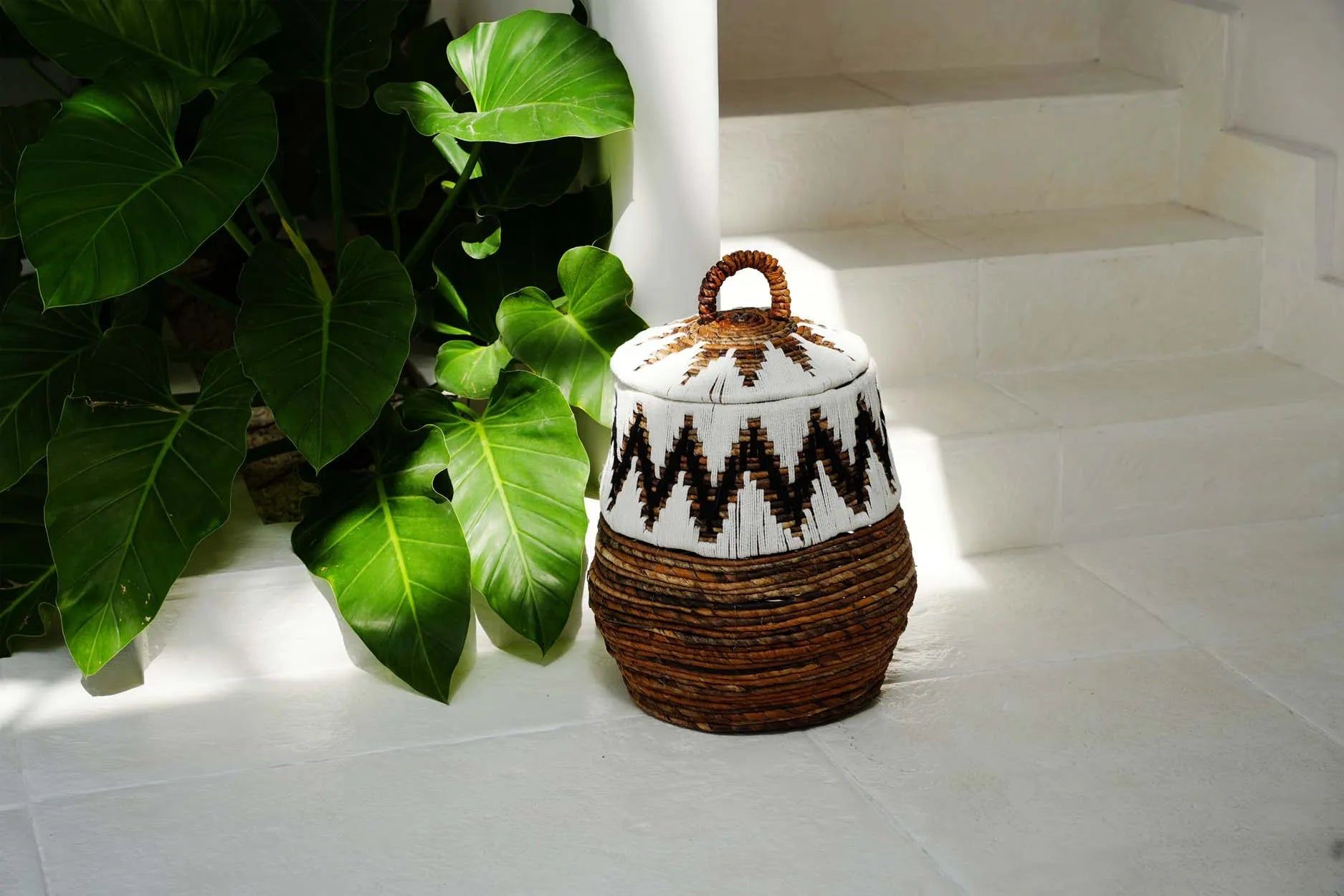 Little Bay Beach Basket - Natural White - S, 27 CM