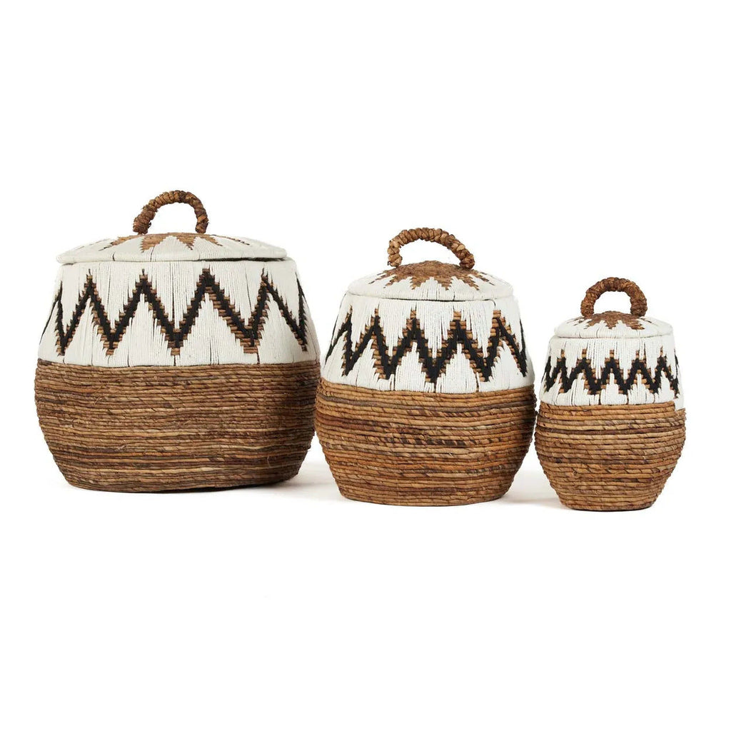 Little Bay Beach Basket - Natural White - M