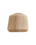 jute lamp with a textured surface on a white background
