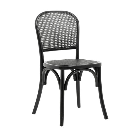 Black wicker chair on a white background