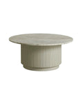 ERIE IVORY round coffee table, marble top, Ø 90