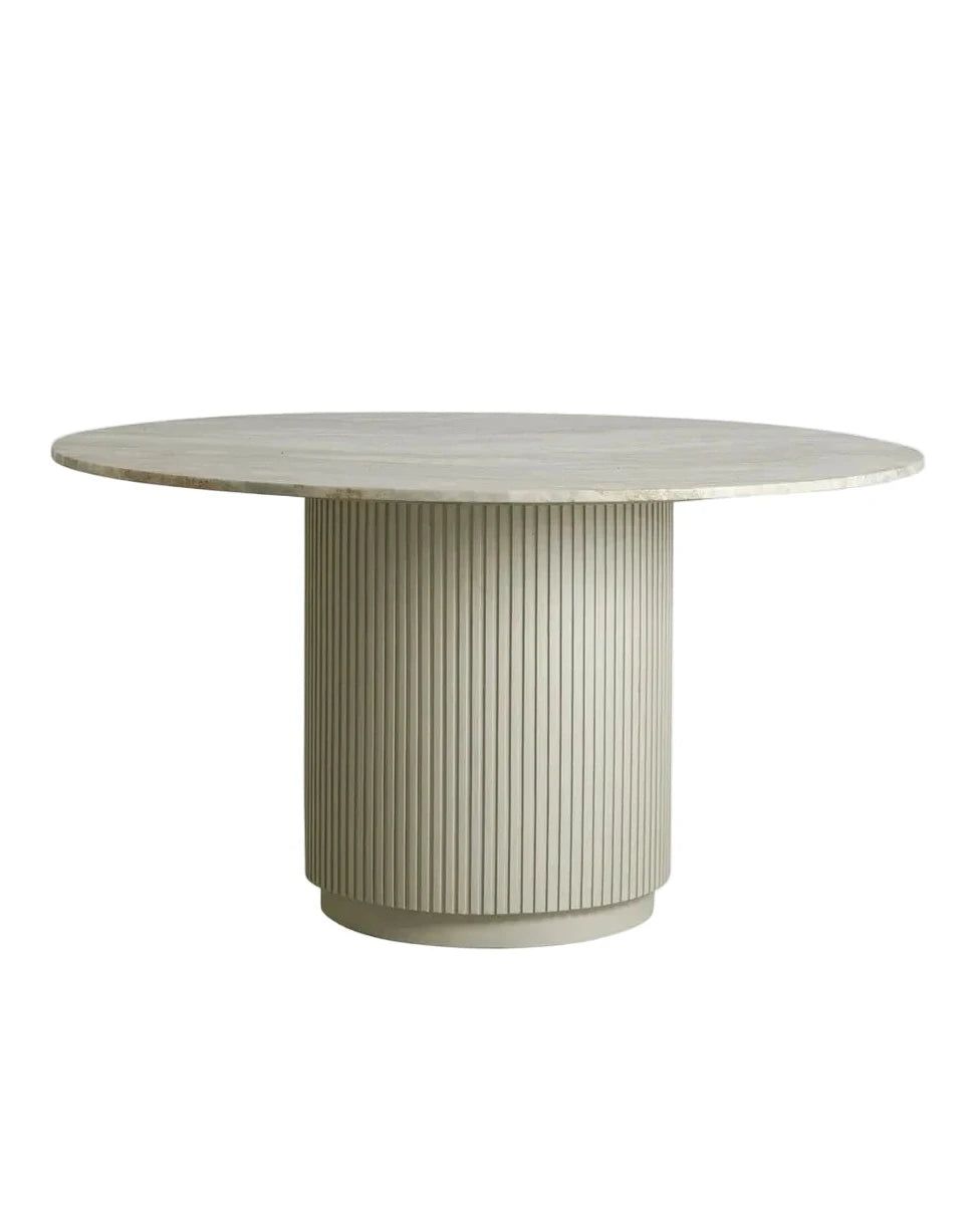 ERIE IVORY round dining table, marble top, Ø 140