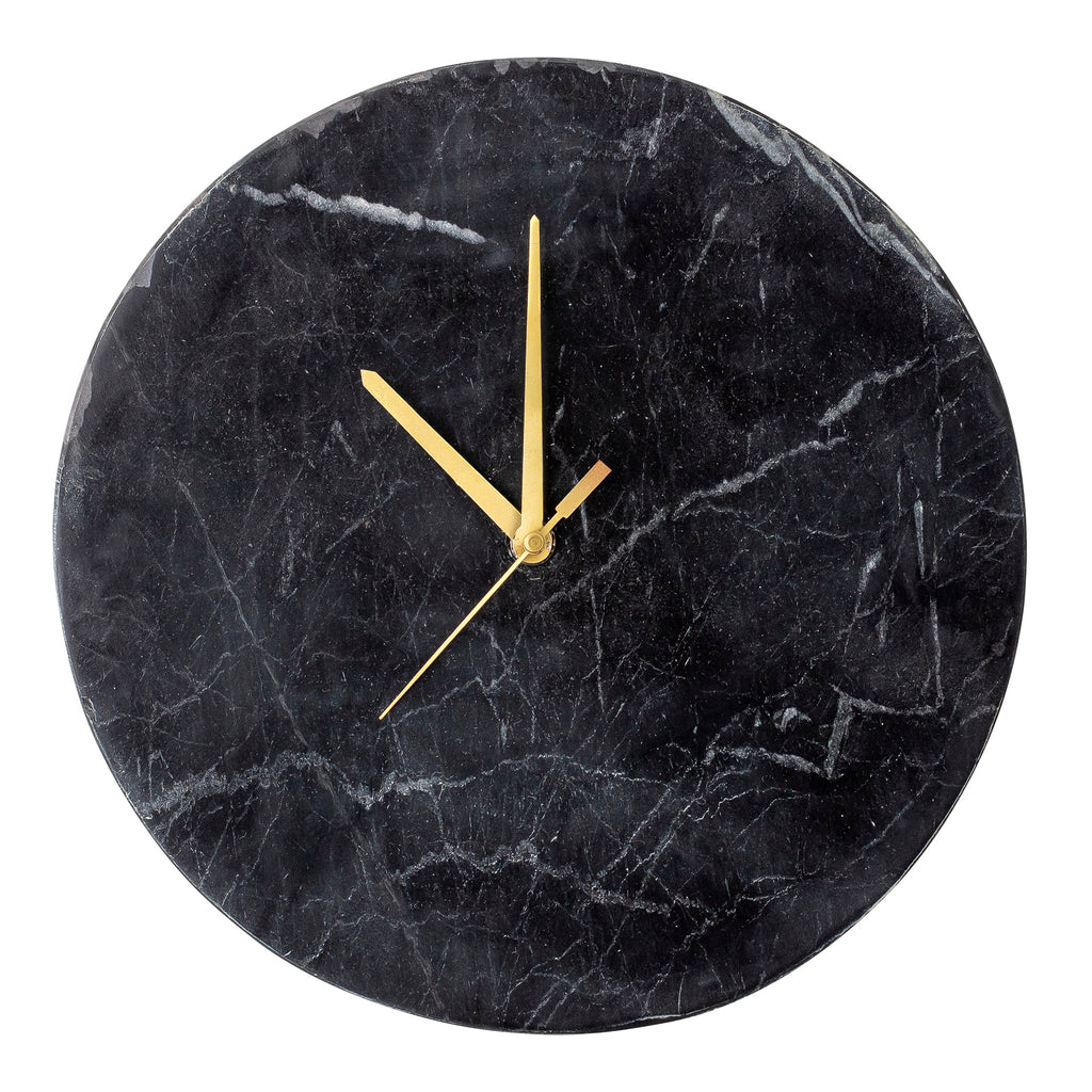 Jamin Wall Clock, Black, Marble