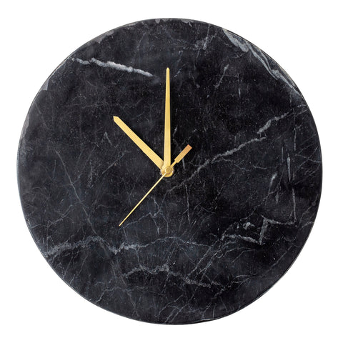 Jamin Wall Clock, Black, Marble