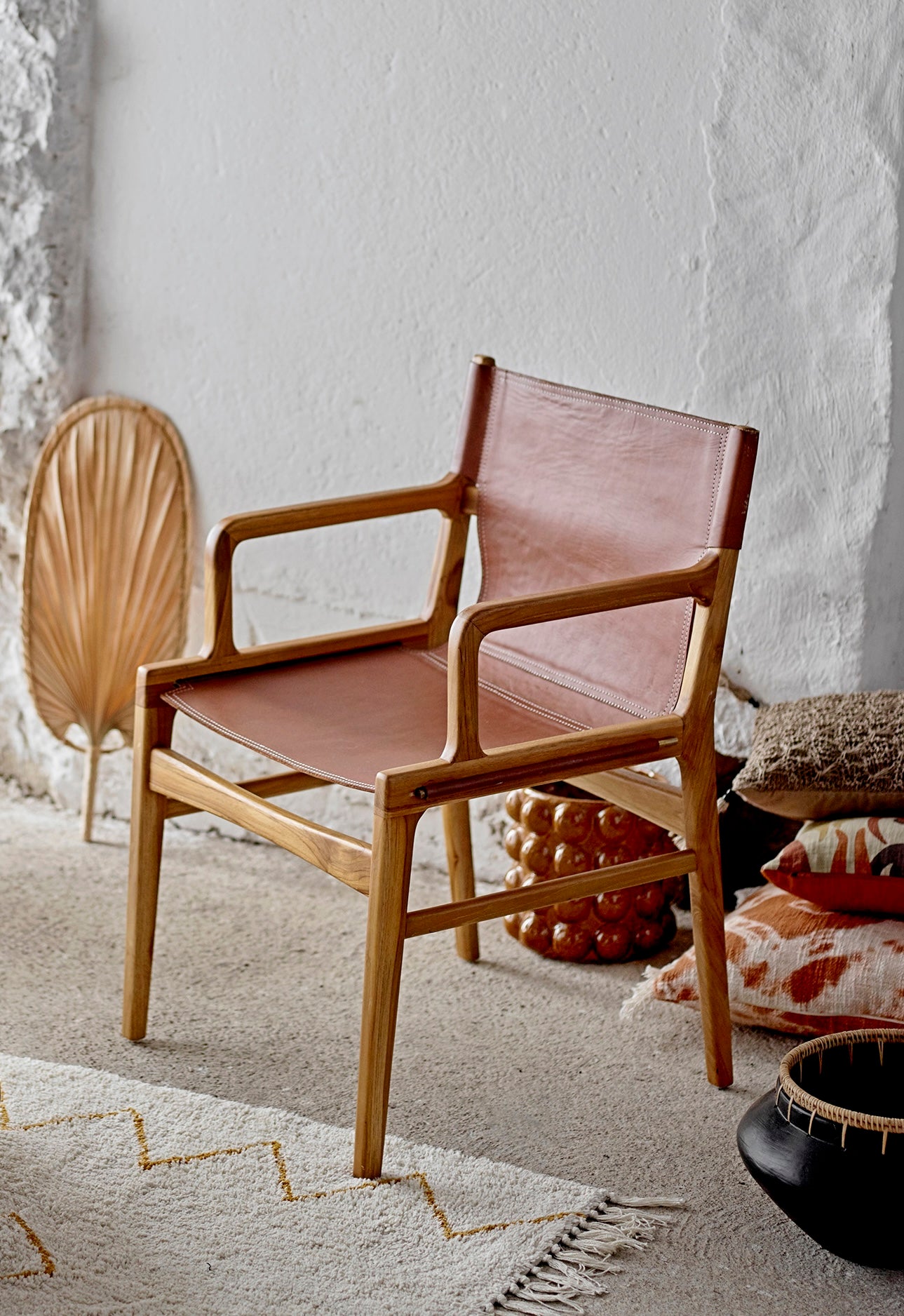 OLLIE Lounge/Dining Chair, Brown, Leather