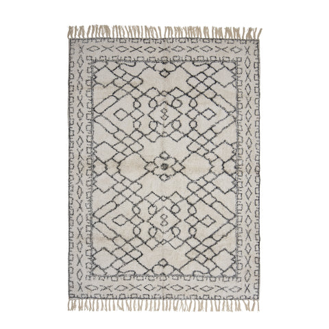 Jaqueline Rug, White, Cotton, 140 x 200