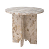 Jasmia Sidetable, Brown, Marble Ø 46