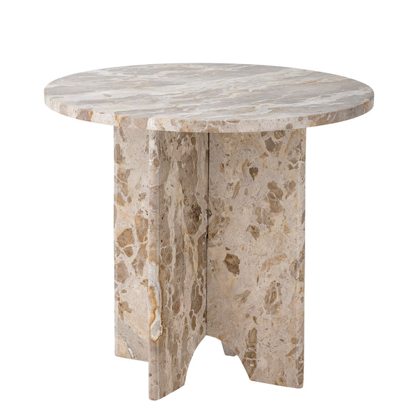 Jasmia Sidetable, Brown, Marble Ø 46