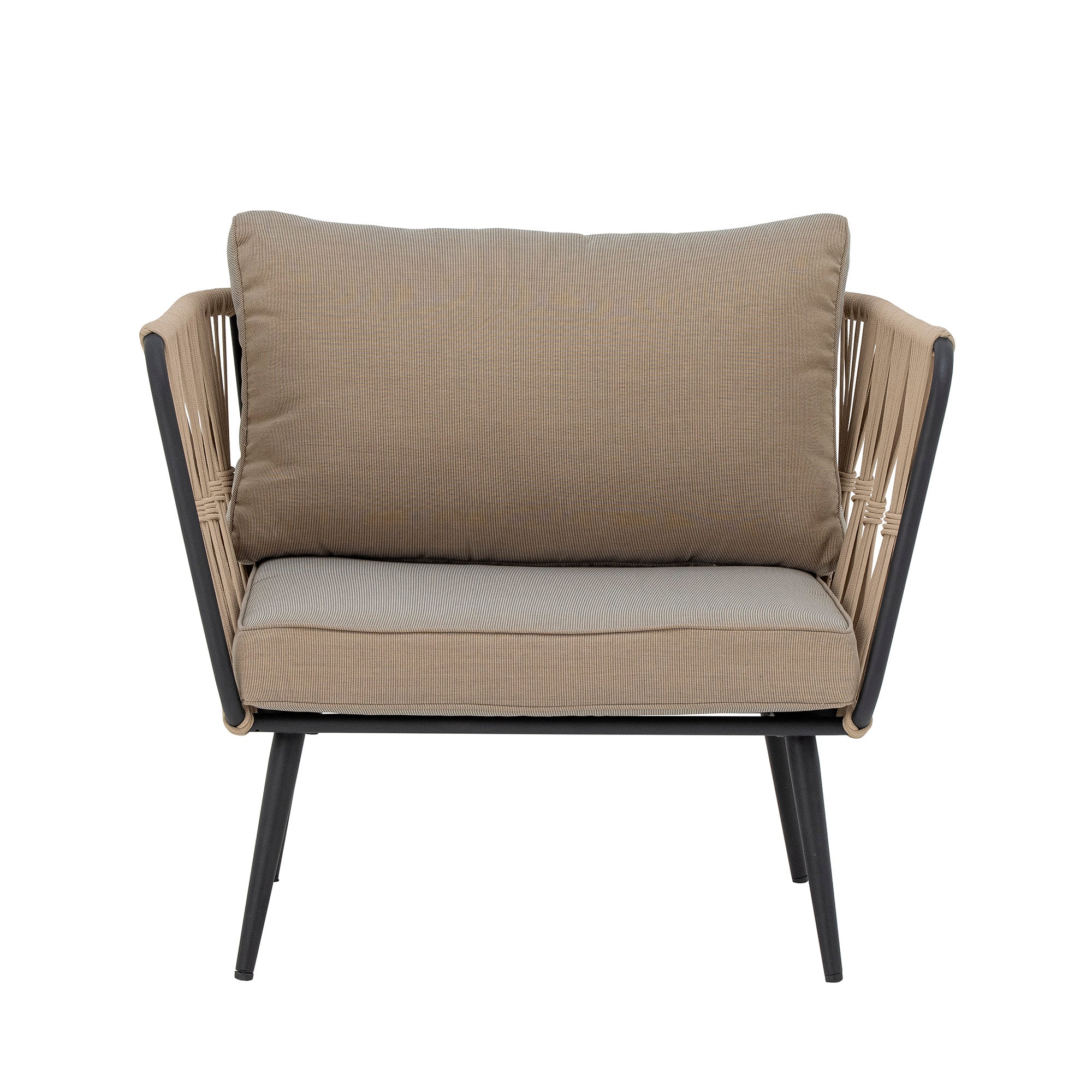 MUNDO Pavone Lounge Chair, Beige-Brown, Metal