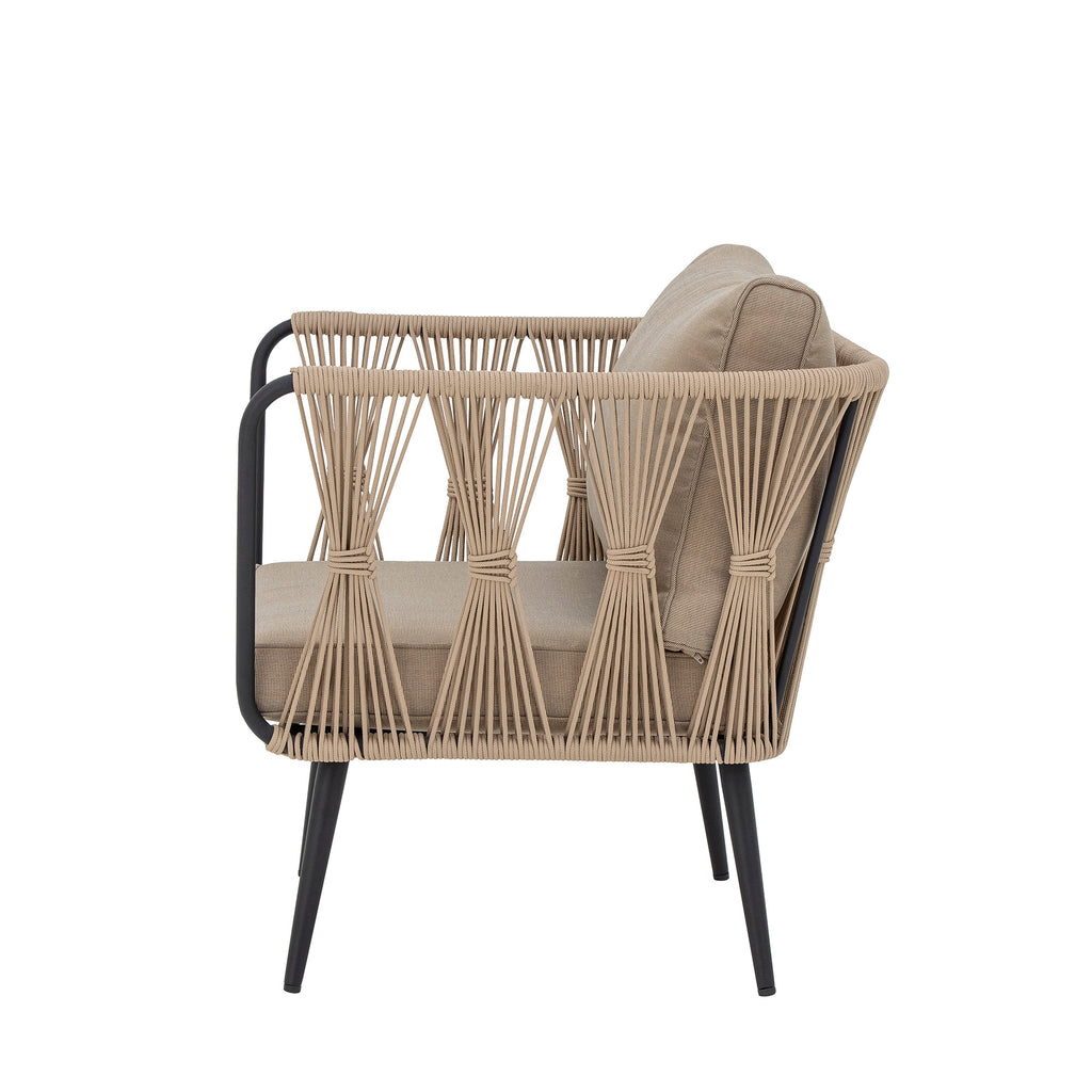 MUNDO Pavone Lounge Chair, Beige-Brown, Metal
