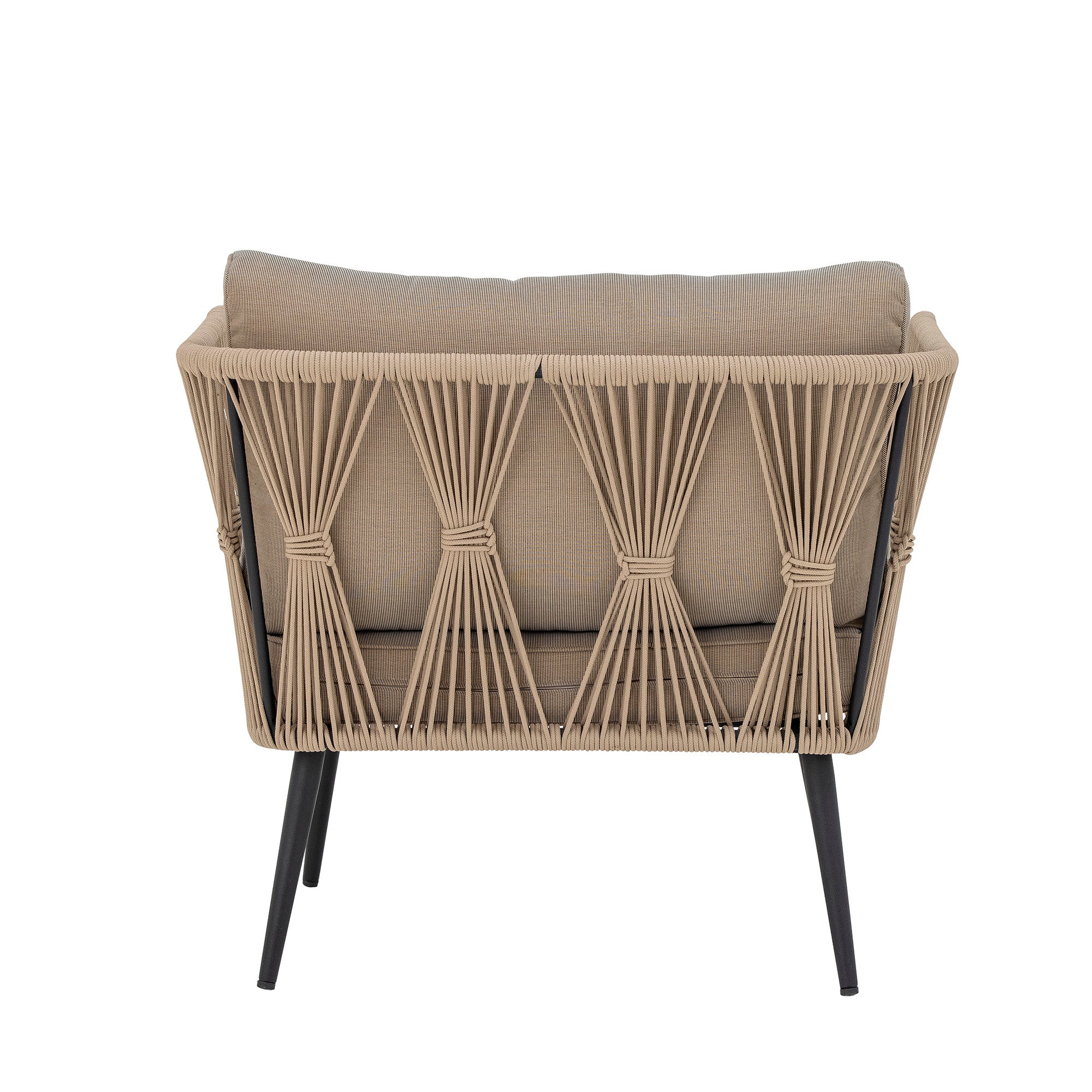 MUNDO Pavone Lounge Chair, Beige-Brown, Metal