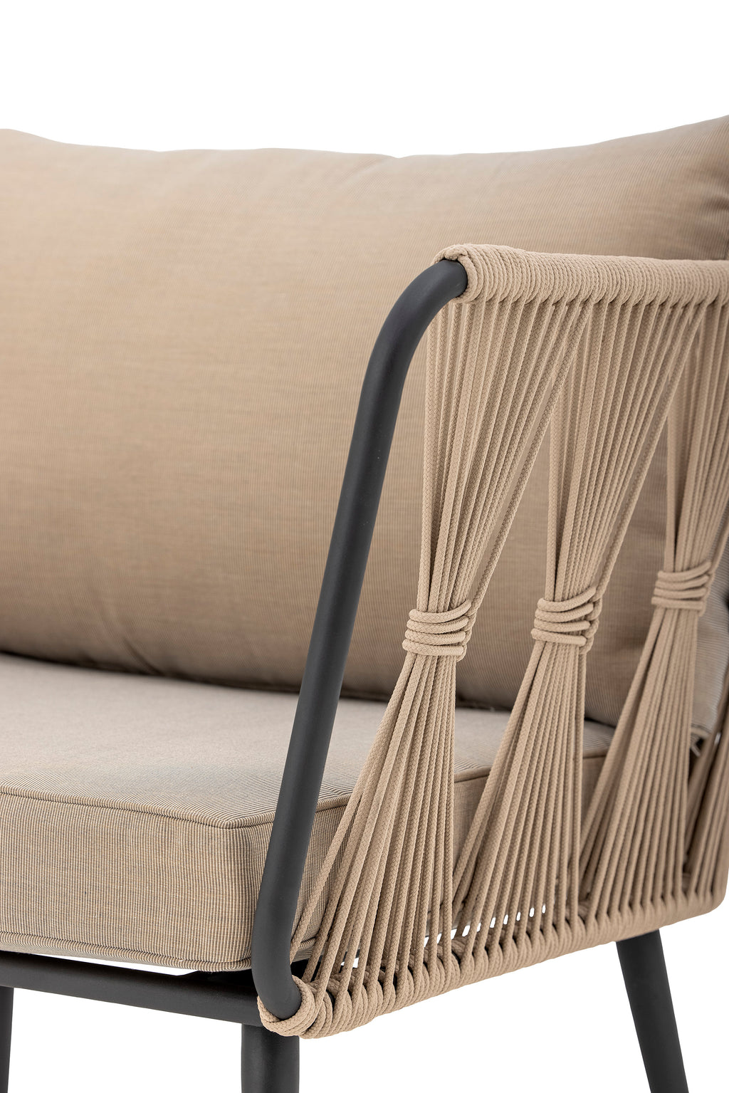 MUNDO Pavone Lounge Chair, Beige-Brown, Metal