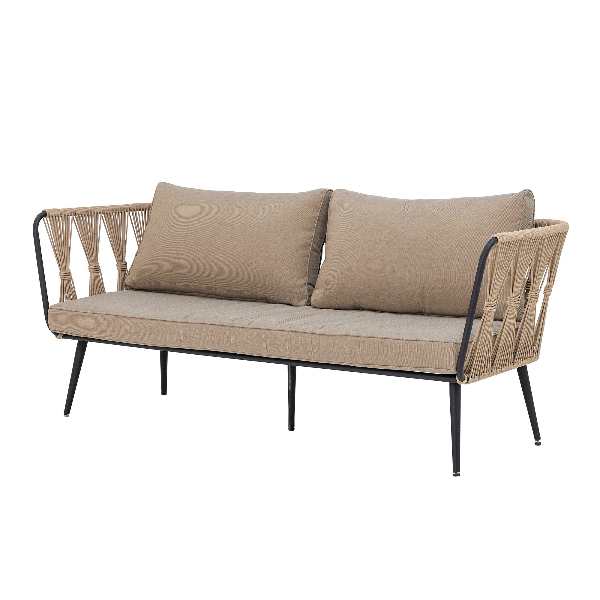 MUNDO PAVONE SOFA, BROWN-BEIGE, METAL