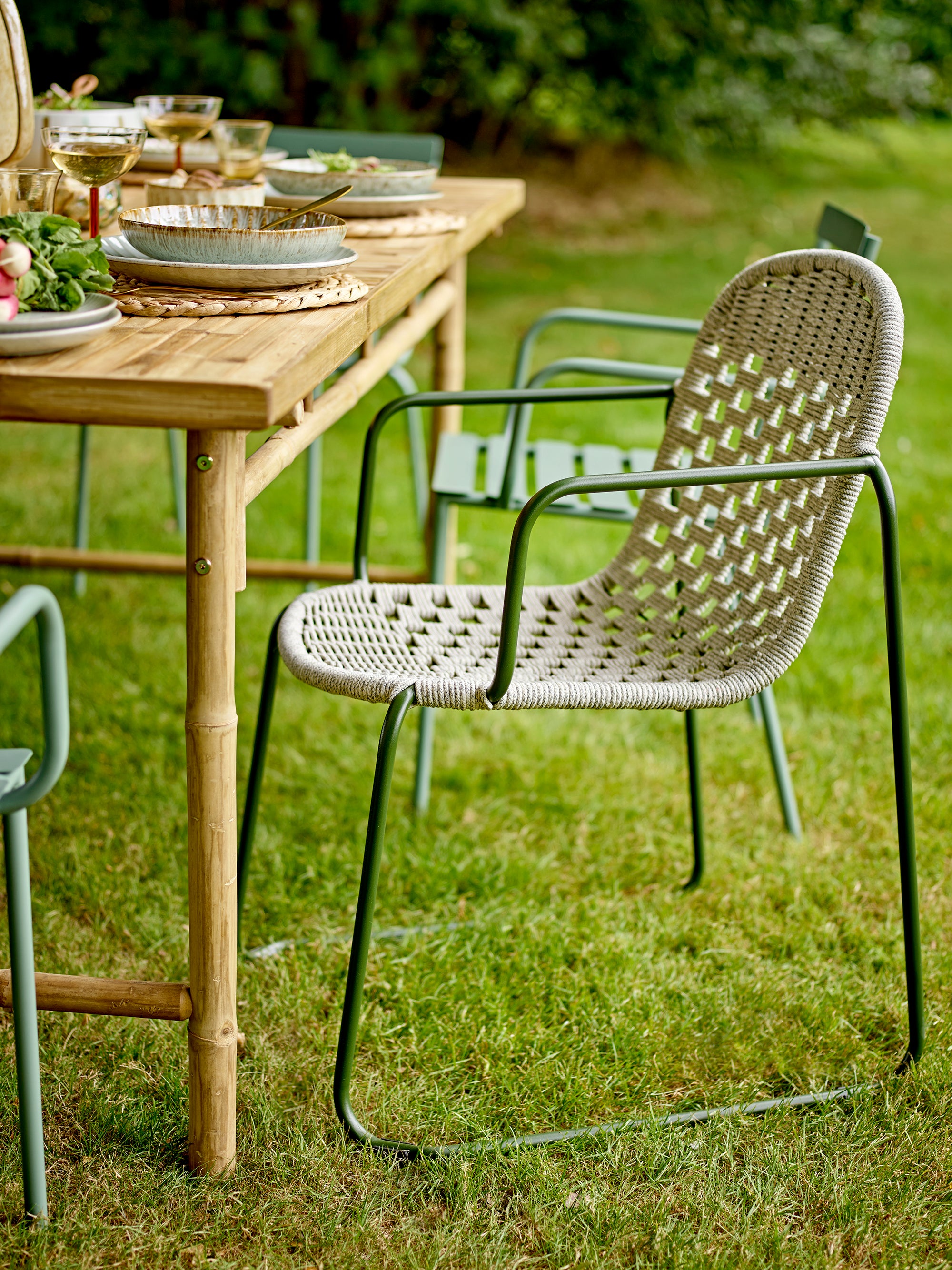 CALANA DINING CHAIR, GREEN, METAL