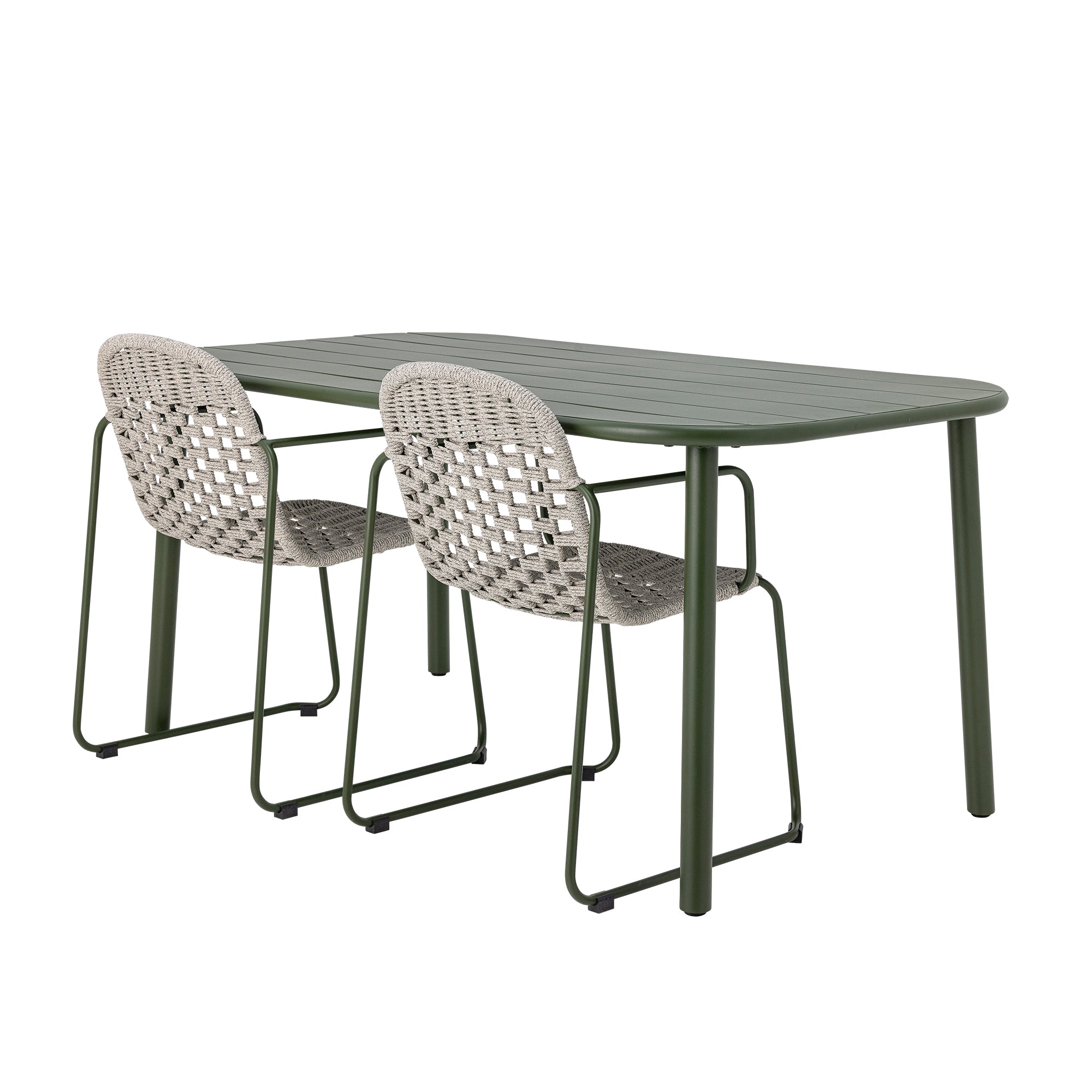 CALANA DINING TABLE, GREEN, METAL, 90 X 160 CM