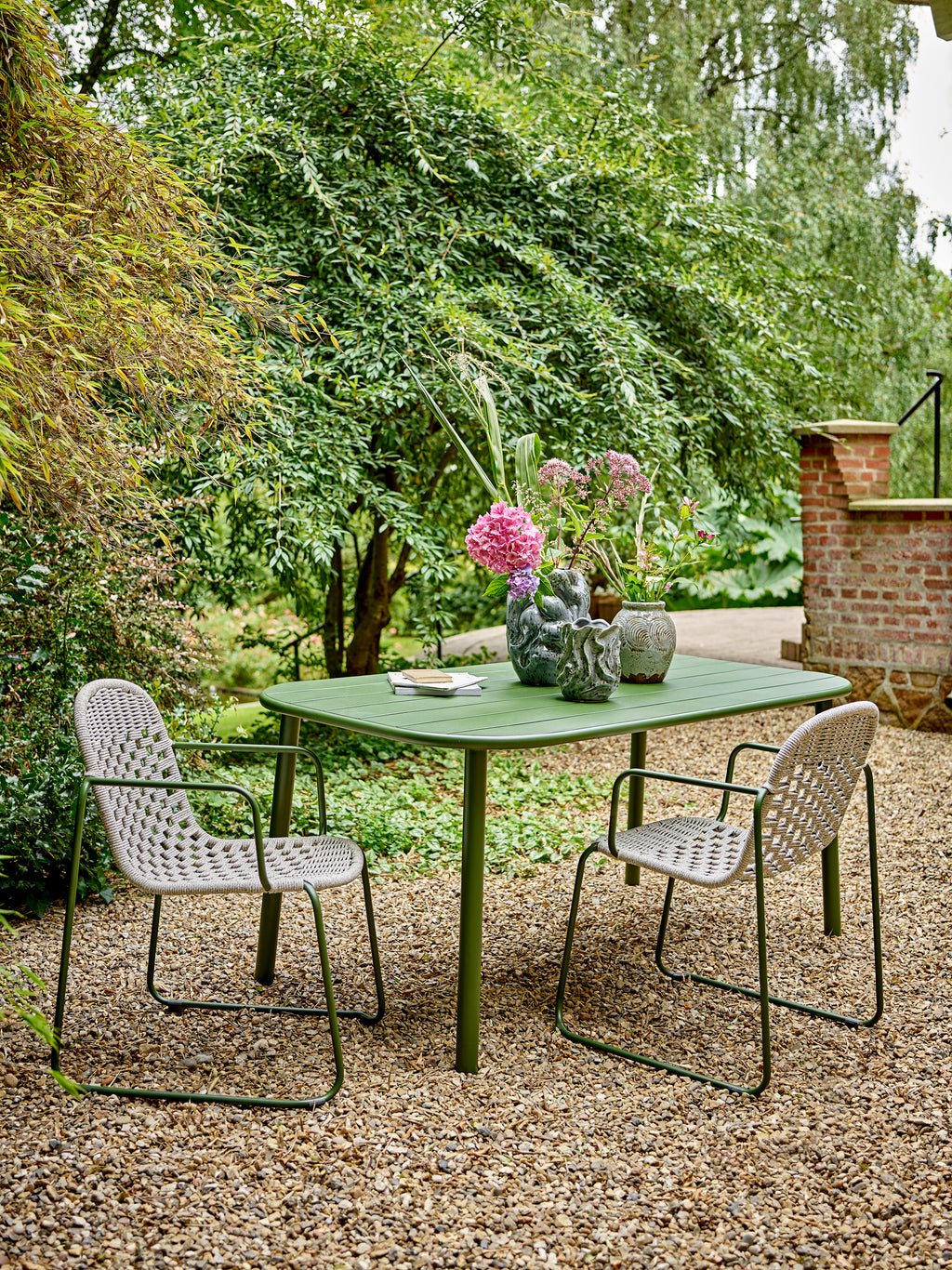 CALANA DINING TABLE, GREEN, METAL, 90 X 160 CM