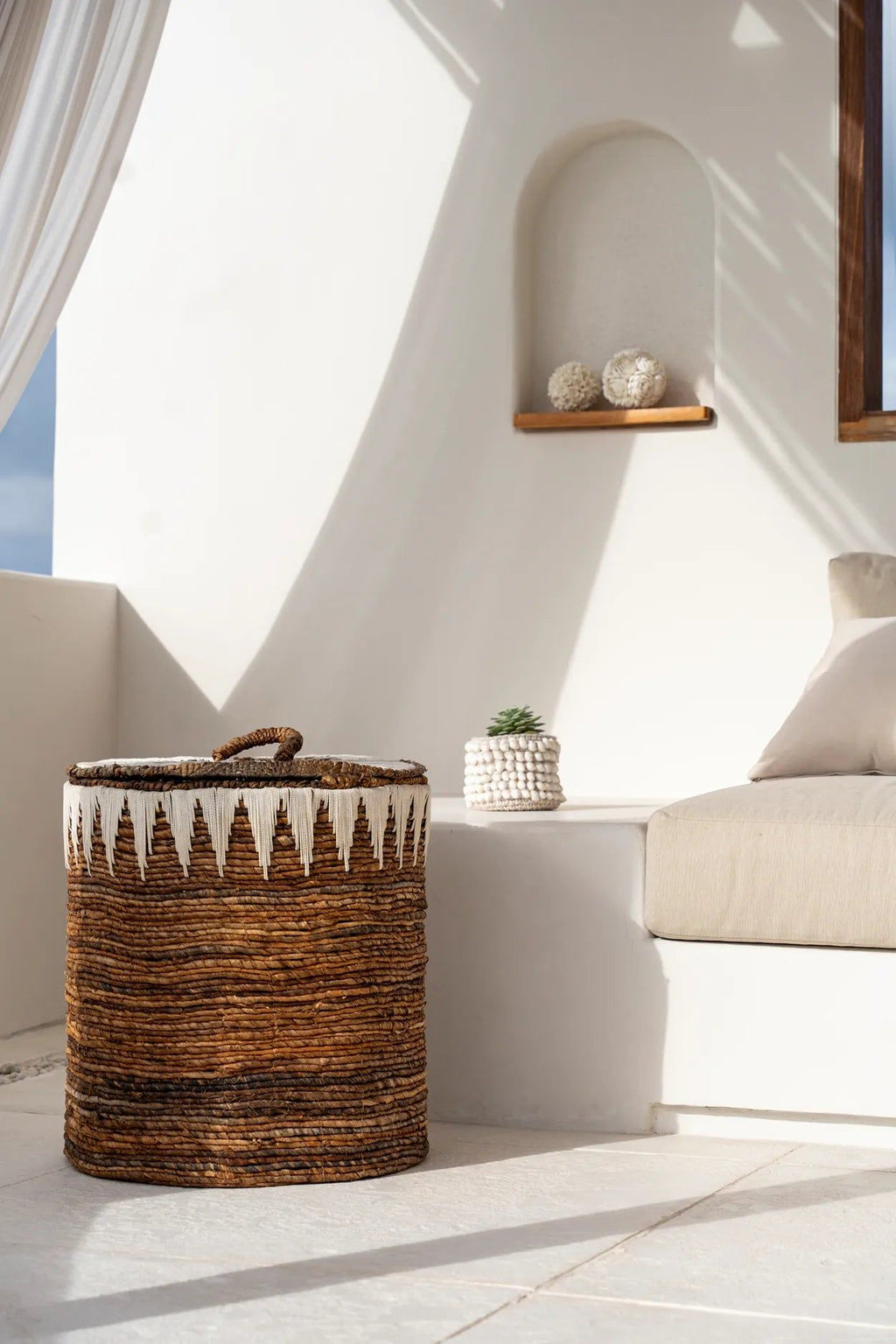 The Banana Stitched Laundry Baskets - H 55 CM