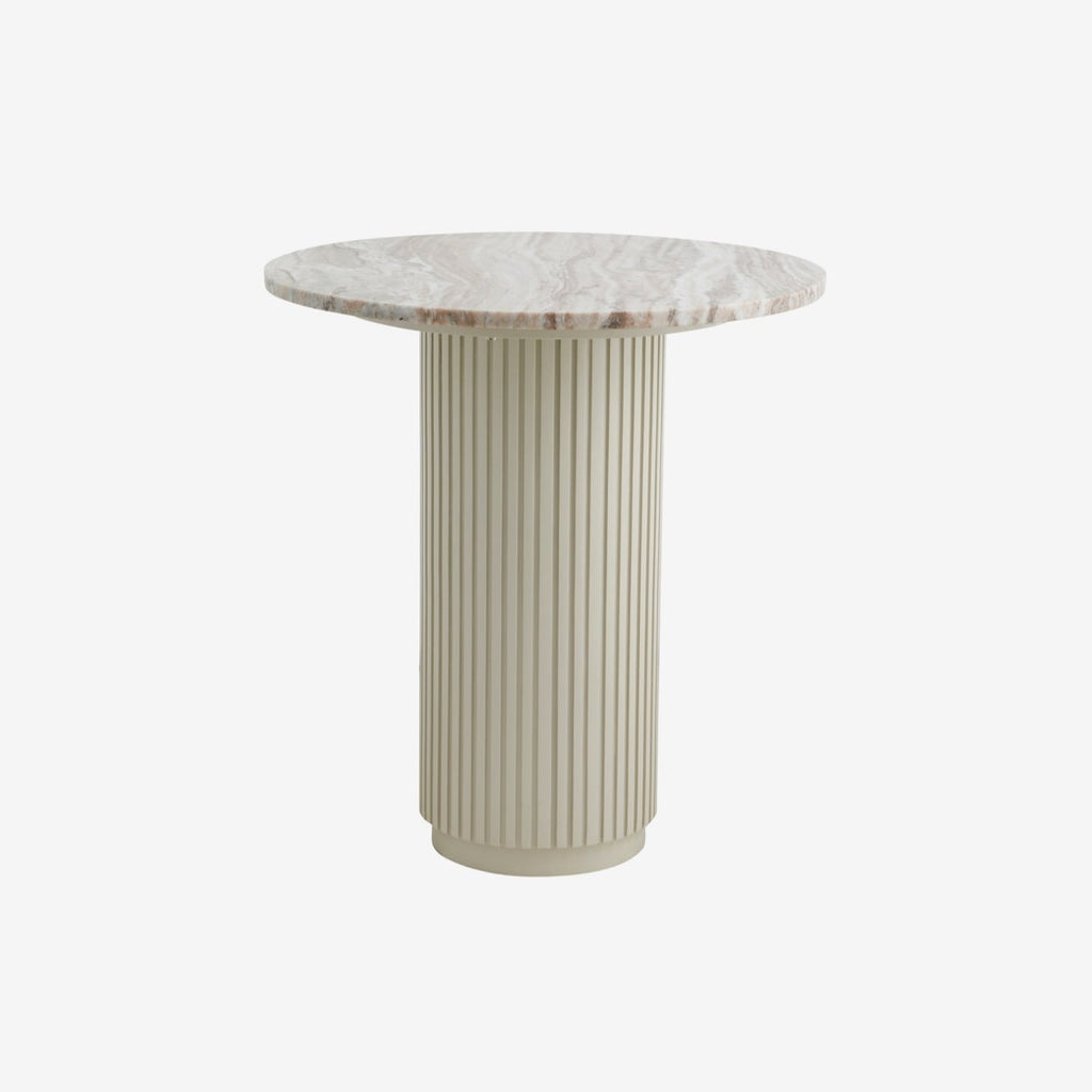 ERIE IVORY round cafe table, marble top, Ø 70