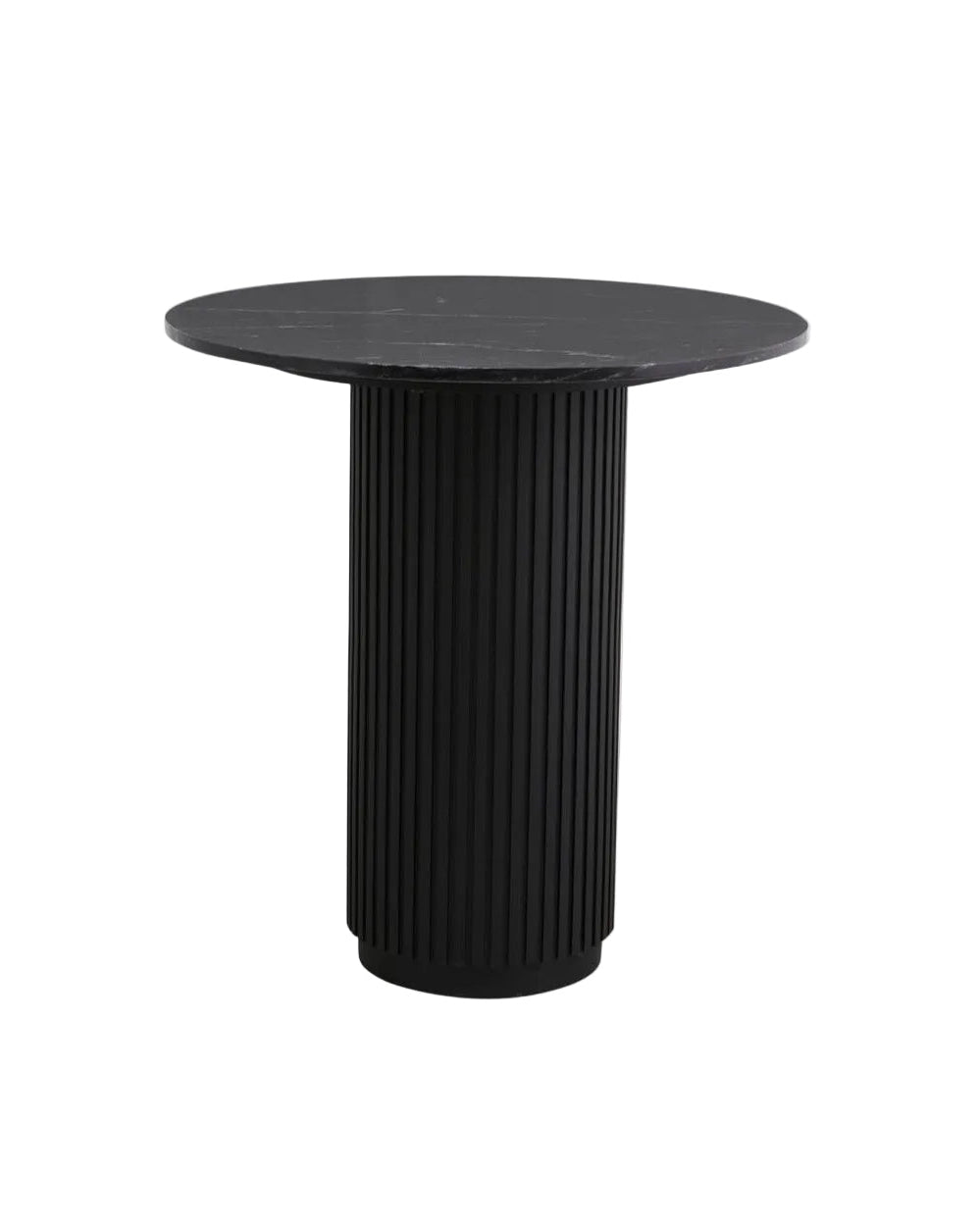 ERIE BLACK round cafe table, marble top, Ø 70