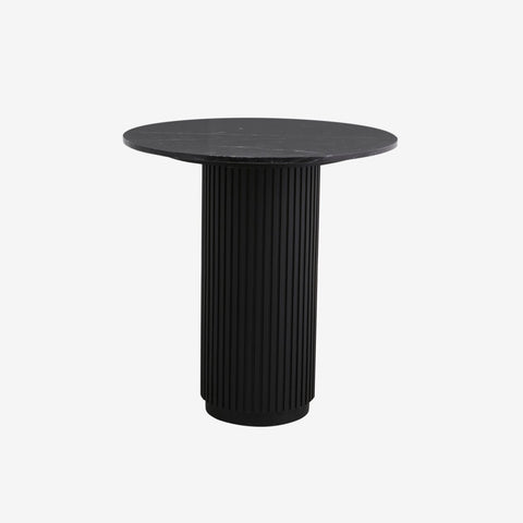 ERIE BLACK round cafe table, marble top, Ø 70