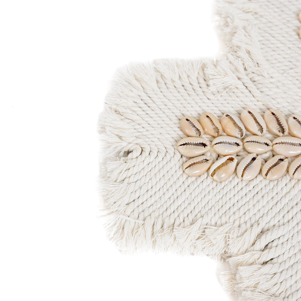 The Macrame Cross - White, H 30 cm