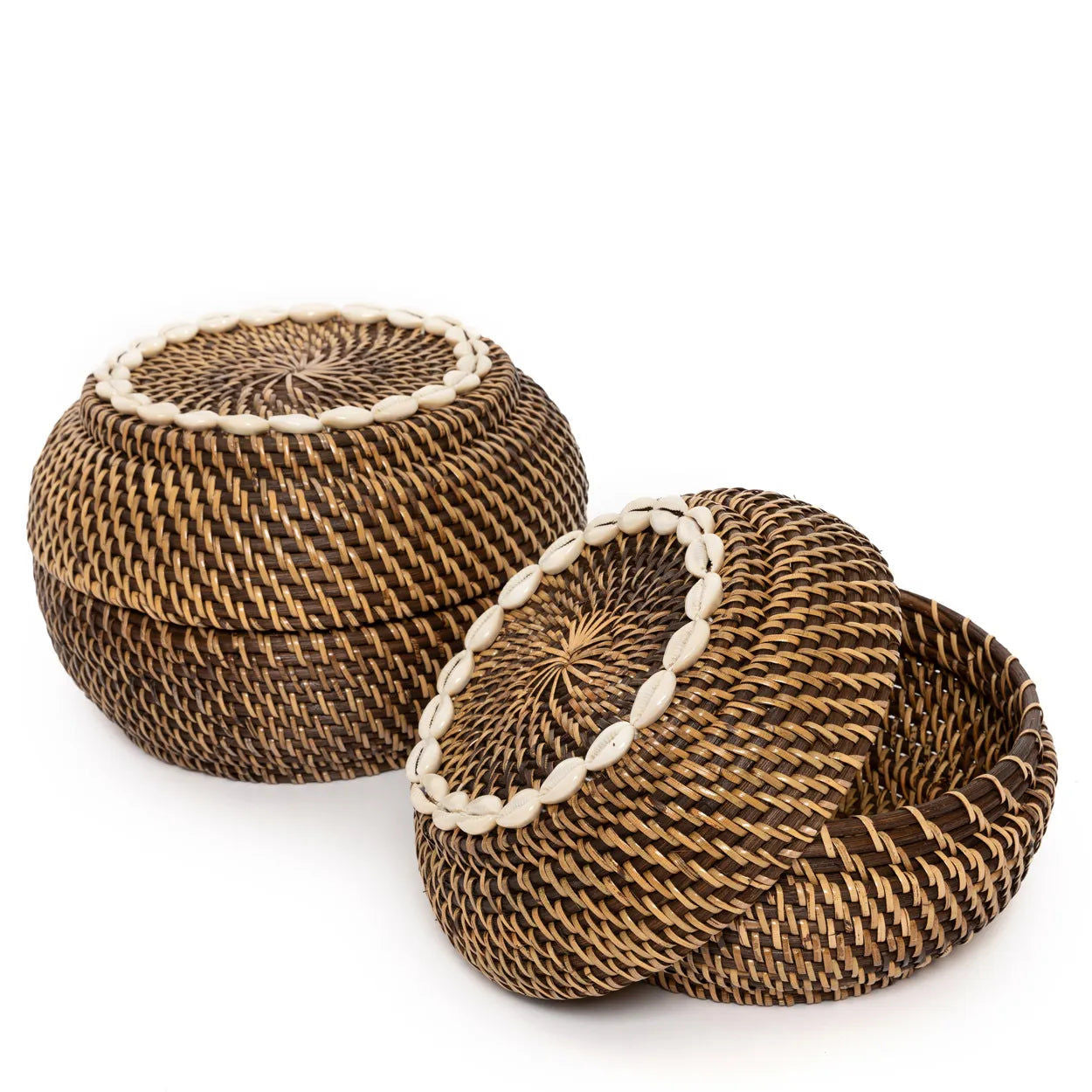 Colonial Peek-a-Boo Basket - Natural Brown - Ø 27 cm, H 18 cm
