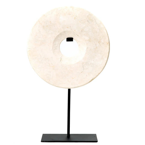 The Marble Disc on Stand - White - Ø 25 cm