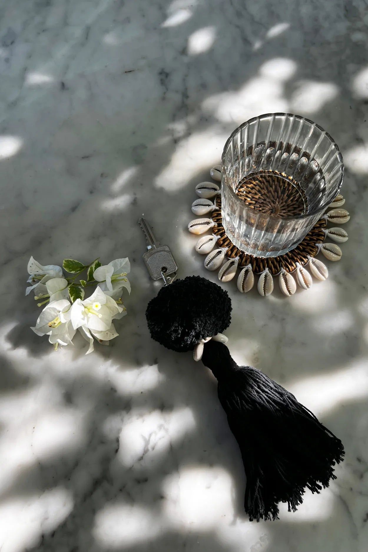 The Pompom Keychain - Black, H 15 cm