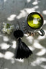The Pompom Keychain - Black, H 15 cm