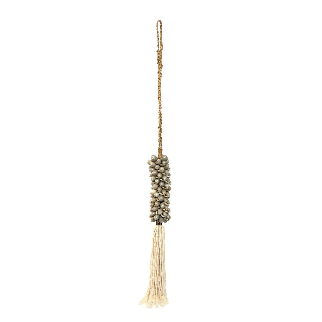 The Shell & Cotton Tassel - Grey, H 80 cm