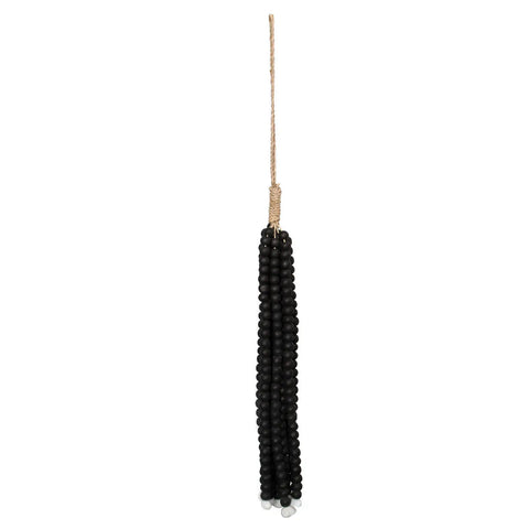 The Wooden Beads Tassel - Black, H 60 cm