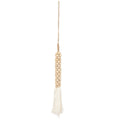 The Wooden Beads with Cotton Tassel - Natural White, H 80 cm