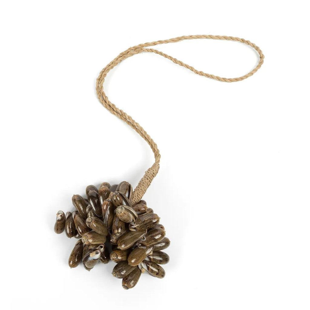 The Brown Cowrie Shell Tassel, H 50 cm