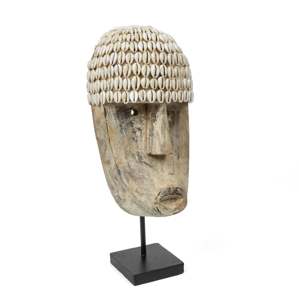 The Cowrie Mask on Stand - H 40 cm