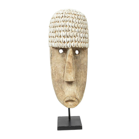 The Cowrie Mask on Stand - H 50 cm