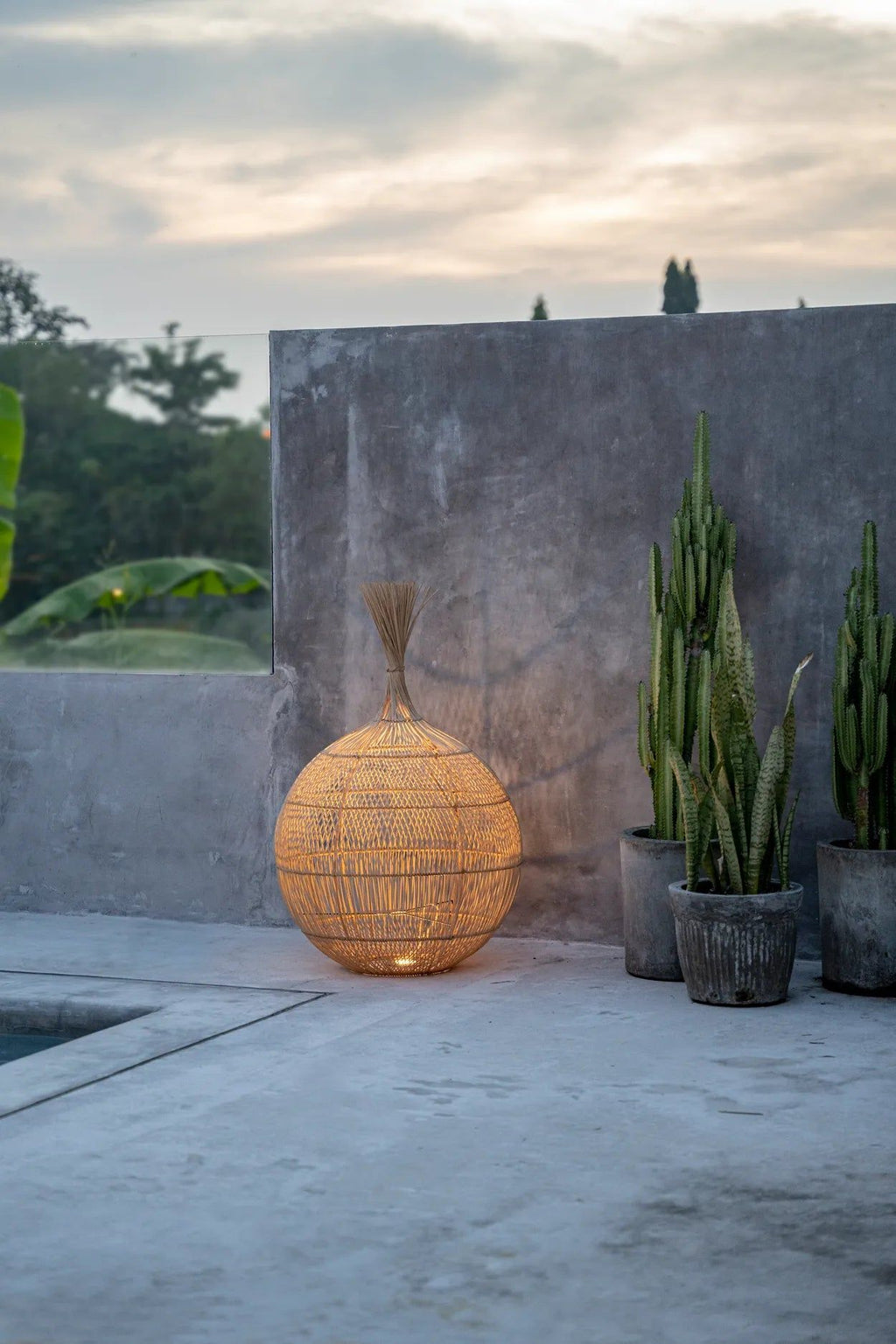The Wonton Floor Lamp - Pendant - Natural- Ø 50, H 80 cm