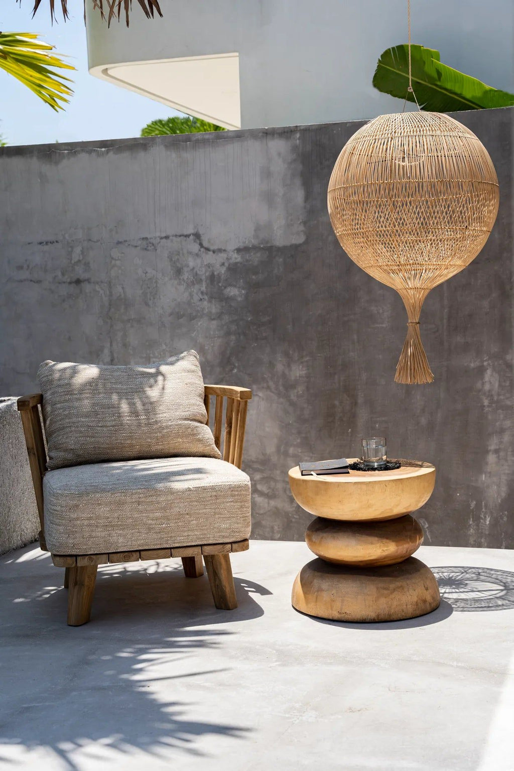 The Wonton Floor Lamp - Pendant - Natural- Ø 50, H 80 cm