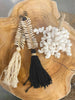 The Macrame Fishbone Keychain - Black, H 25 cm