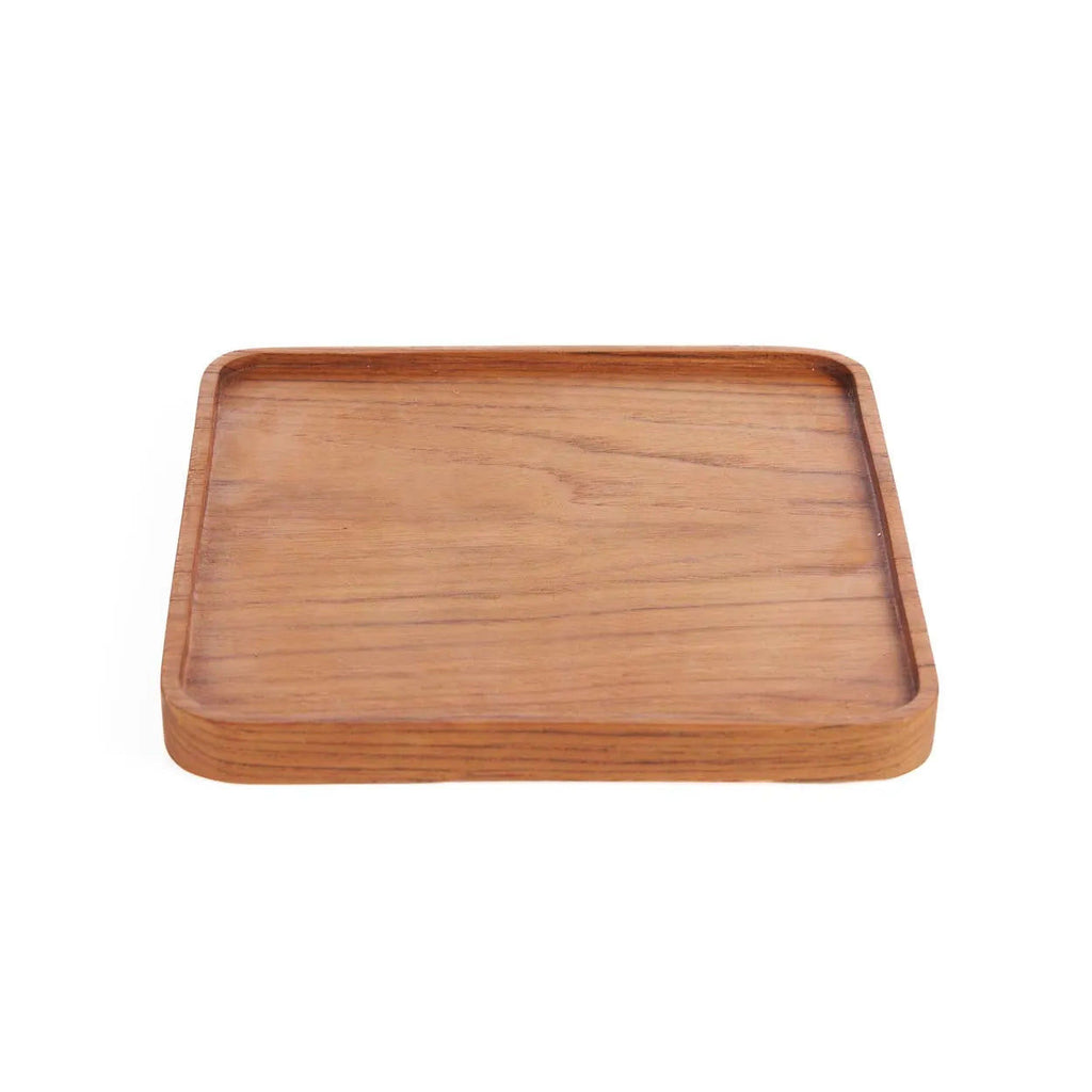 The Teak Square Plate  - Natural - M, 20 x 20 cm