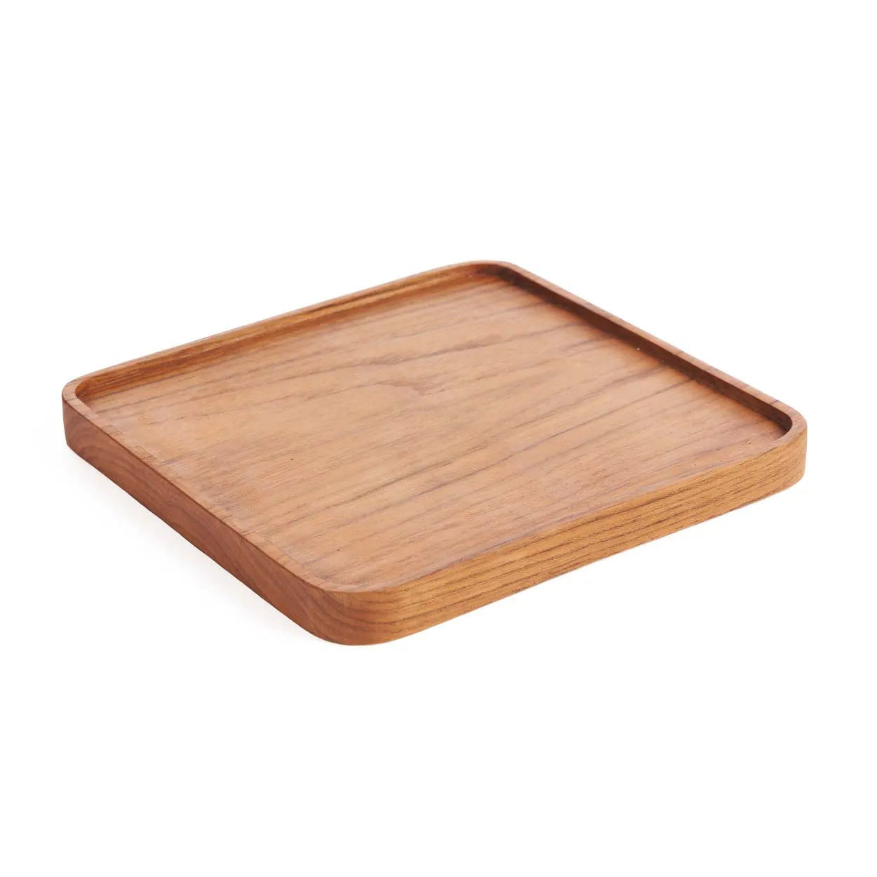 The Teak Square Plate  - Natural - M, 20 x 20 cm