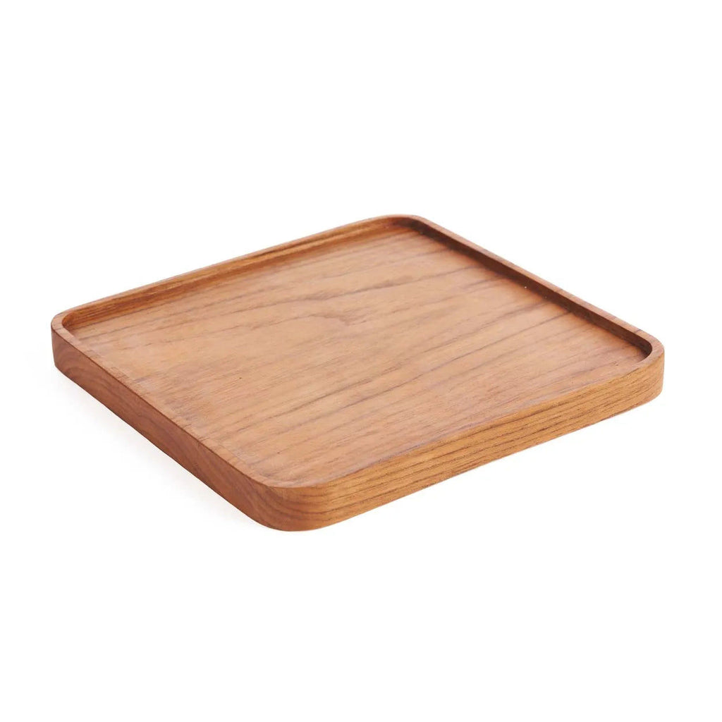 The Teak Square Plate  - Natural - M, 20 x 20 cm