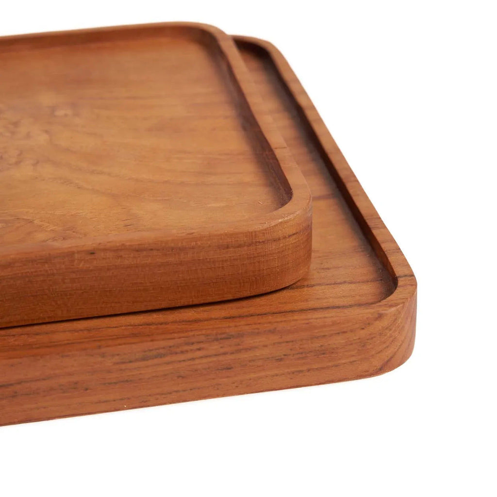 The Teak Square Plate  - Natural - M, 20 x 20 cm