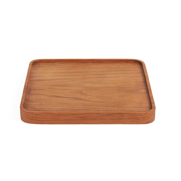 The Teak Square Plate - Natural - S, 15 x 15 cm