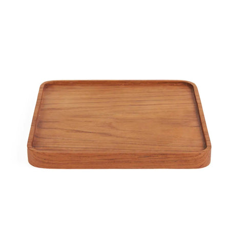The Teak Square Plate - Natural - S, 15 x 15 cm